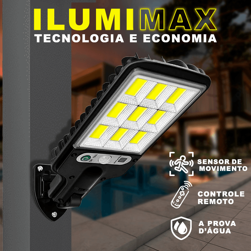 Ilumimax - Refletor LED Solar com Sensor de Movimento