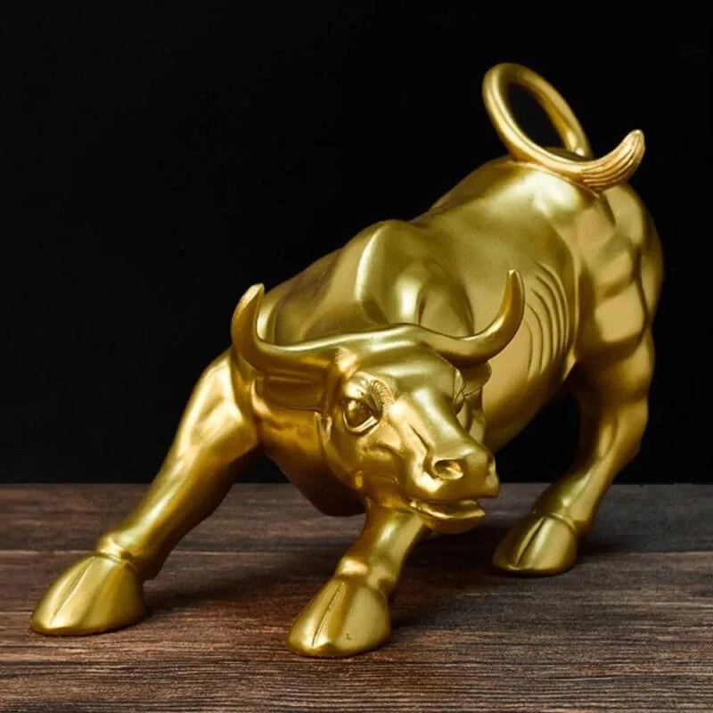 Escultura Touro de Wall Street Dourado Homefy