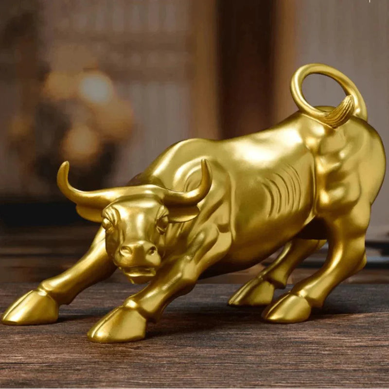 Escultura Touro de Wall Street Dourado Homefy