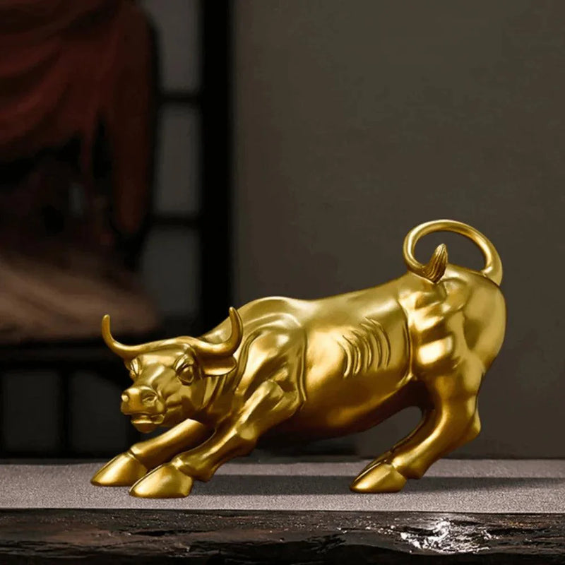 Escultura Touro de Wall Street Dourado Homefy