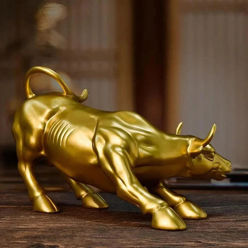 Escultura Touro de Wall Street Dourado Homefy